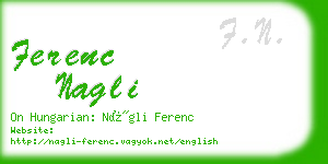 ferenc nagli business card